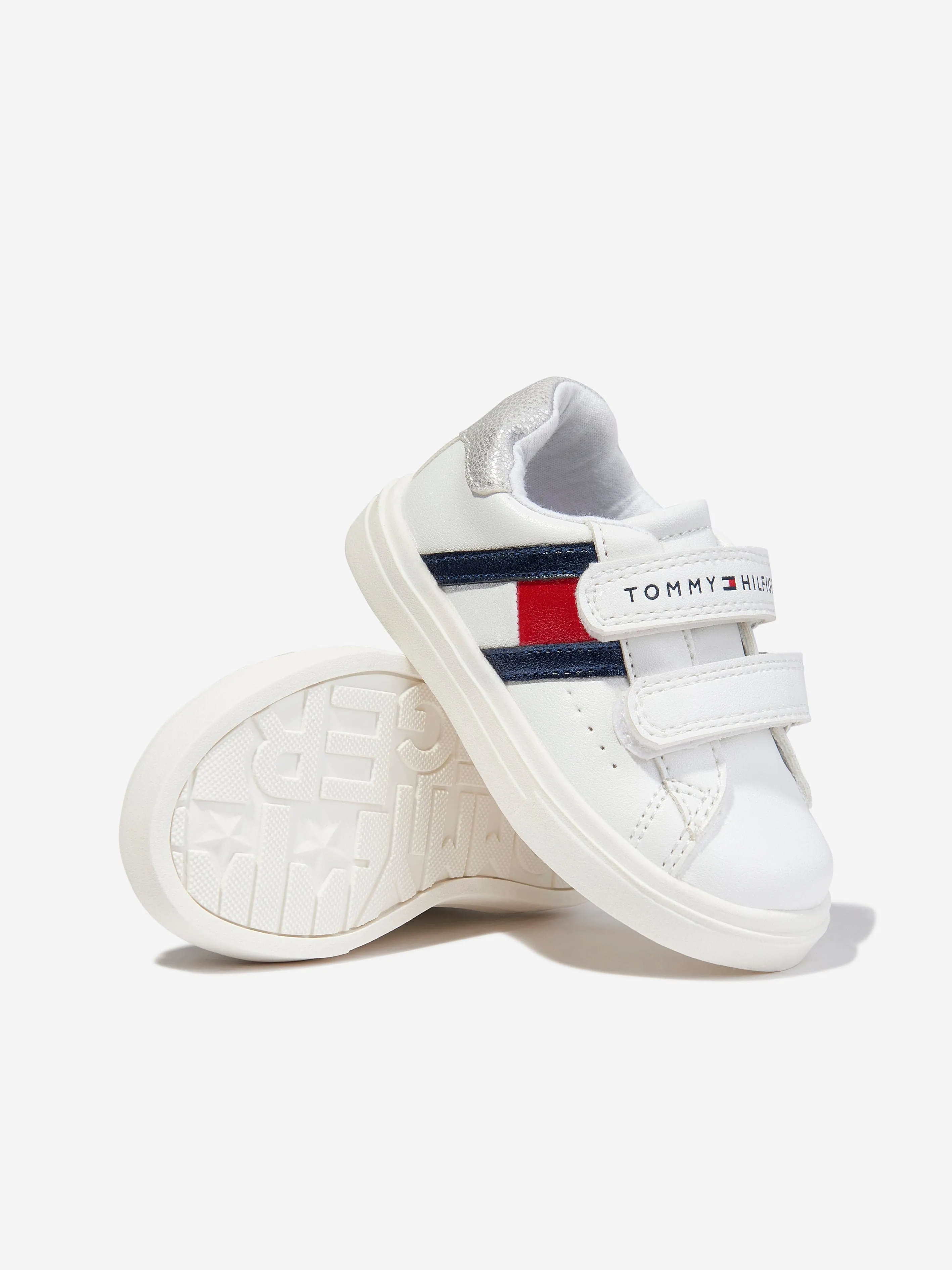 Tommy Hilfiger Girls Low Cut Velcro Trainers in White