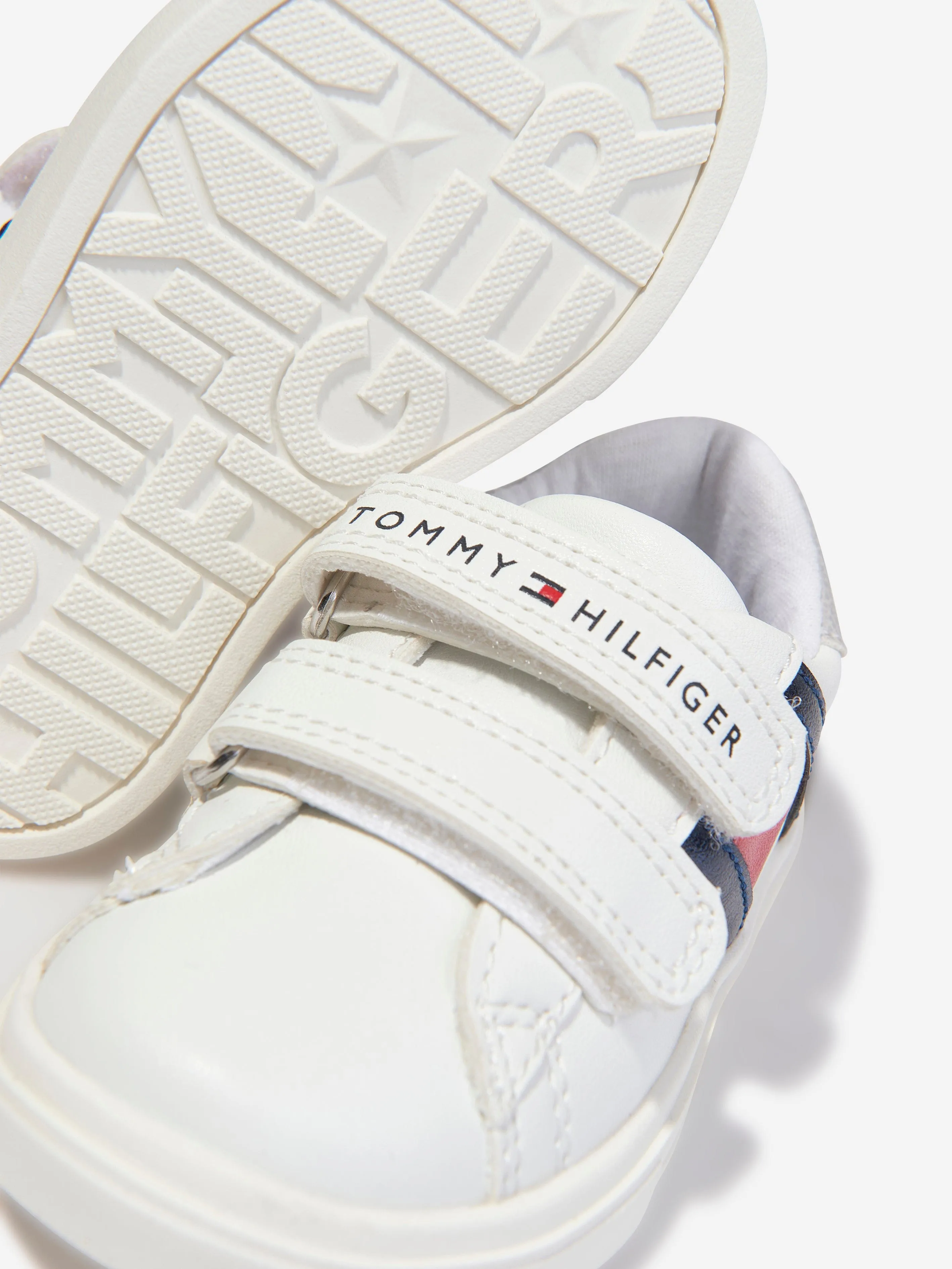 Tommy Hilfiger Girls Low Cut Velcro Trainers in White