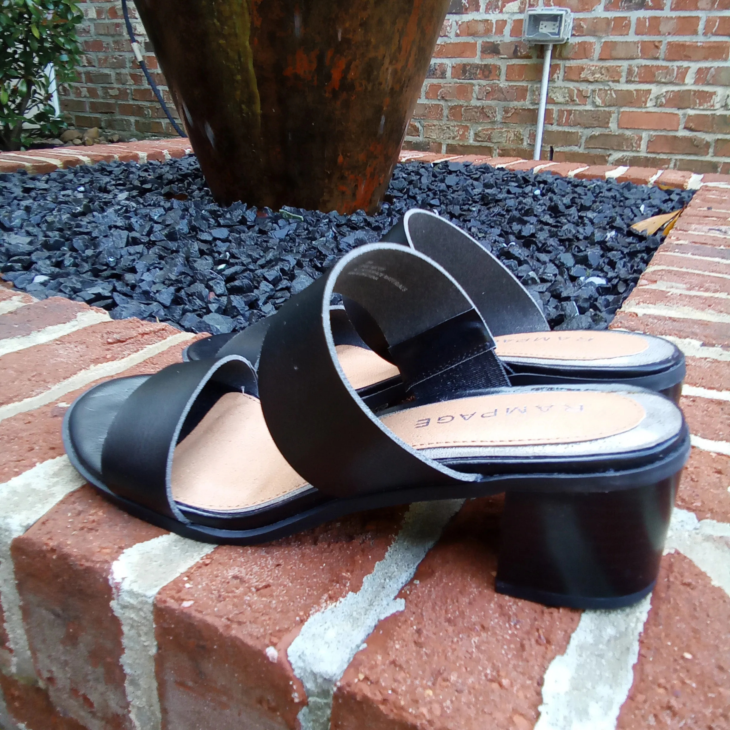 Two Strap Blocked Heel Sandal | Rampage Hatty