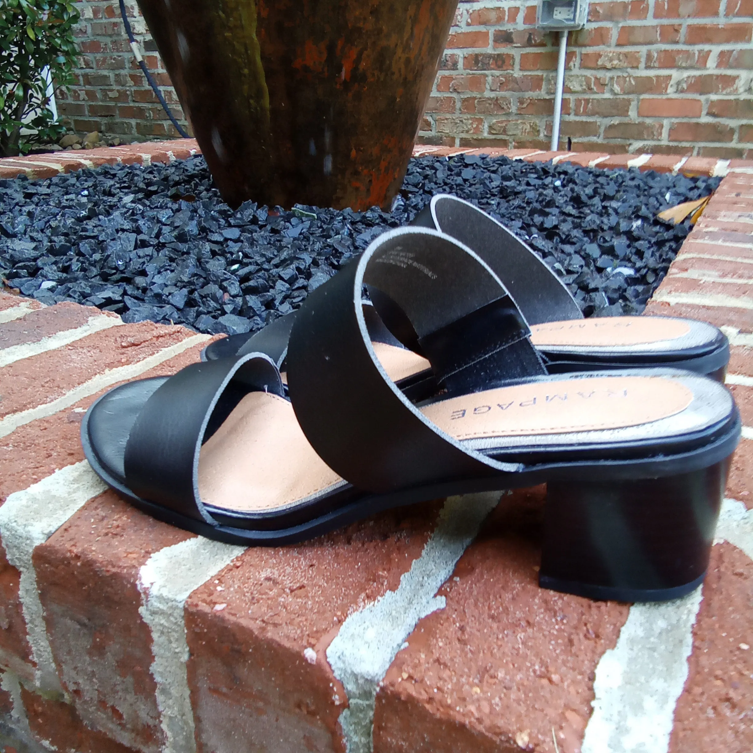 Two Strap Blocked Heel Sandal | Rampage Hatty