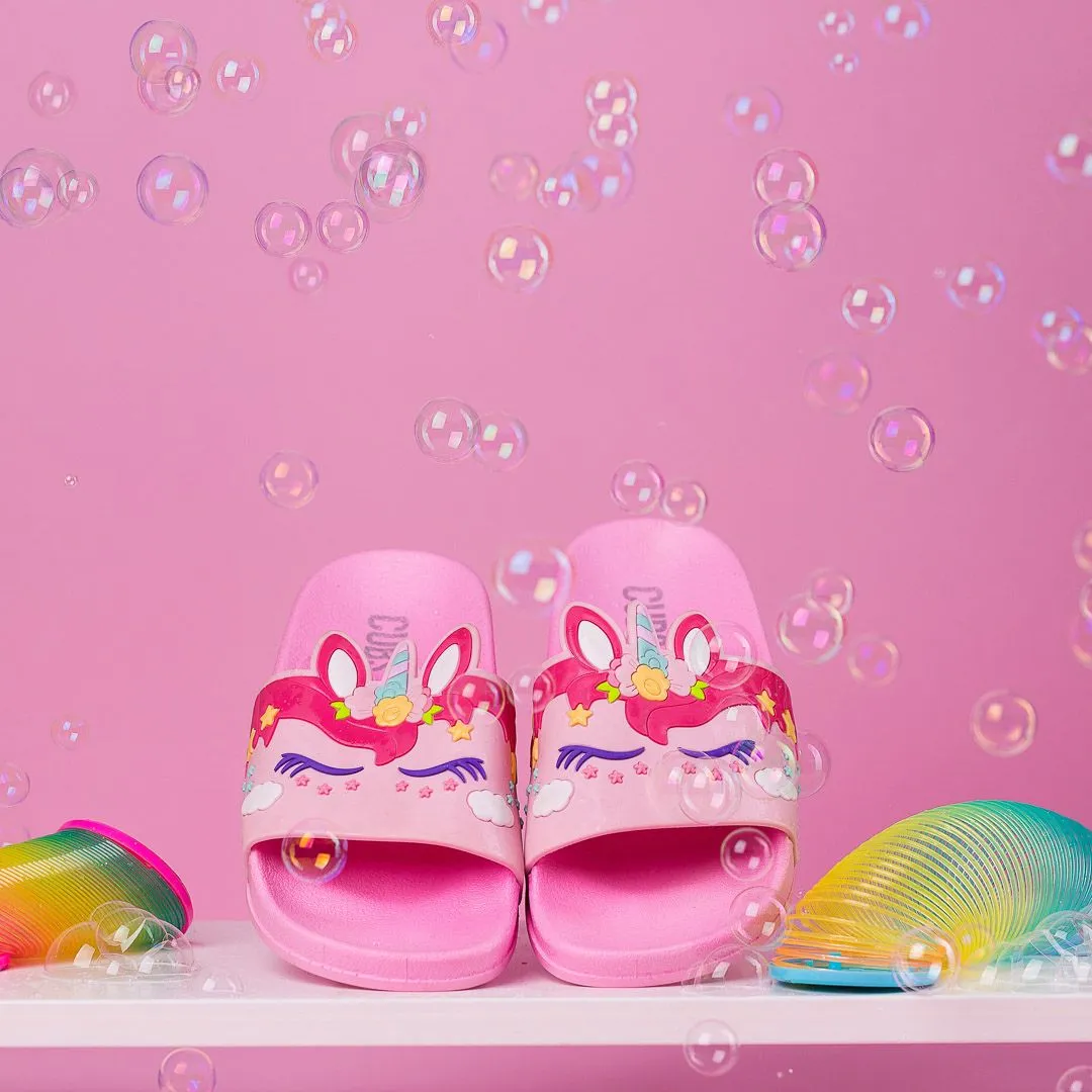 Unicorn Face Pink Slides