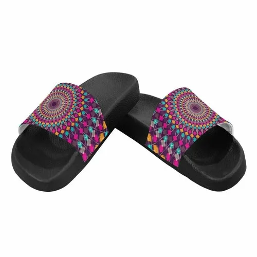 Uniquely You Womens Slides / Flip-Flop Sandals - Purple Kaleidoscope