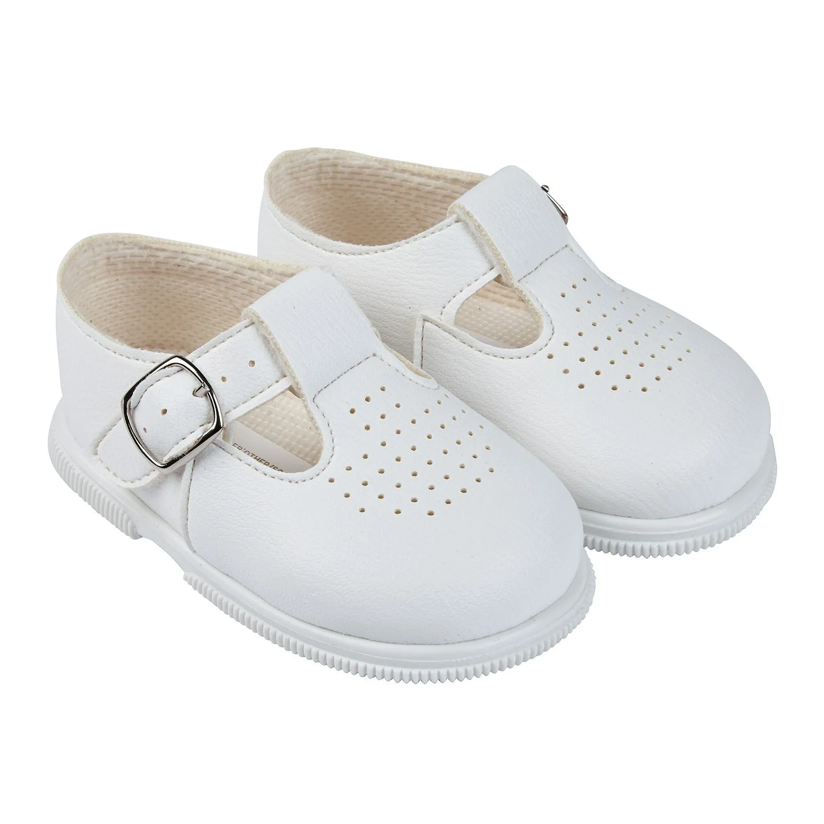 White T-Bar Hard Sole Shoes