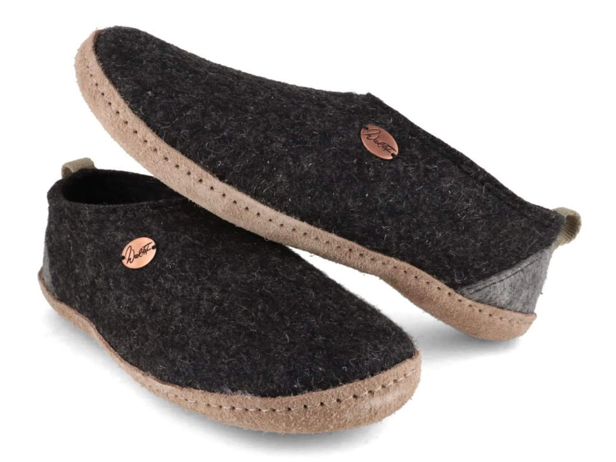 WoolFit Highland | Closed-Heel Felt Slippers with Leather Sole