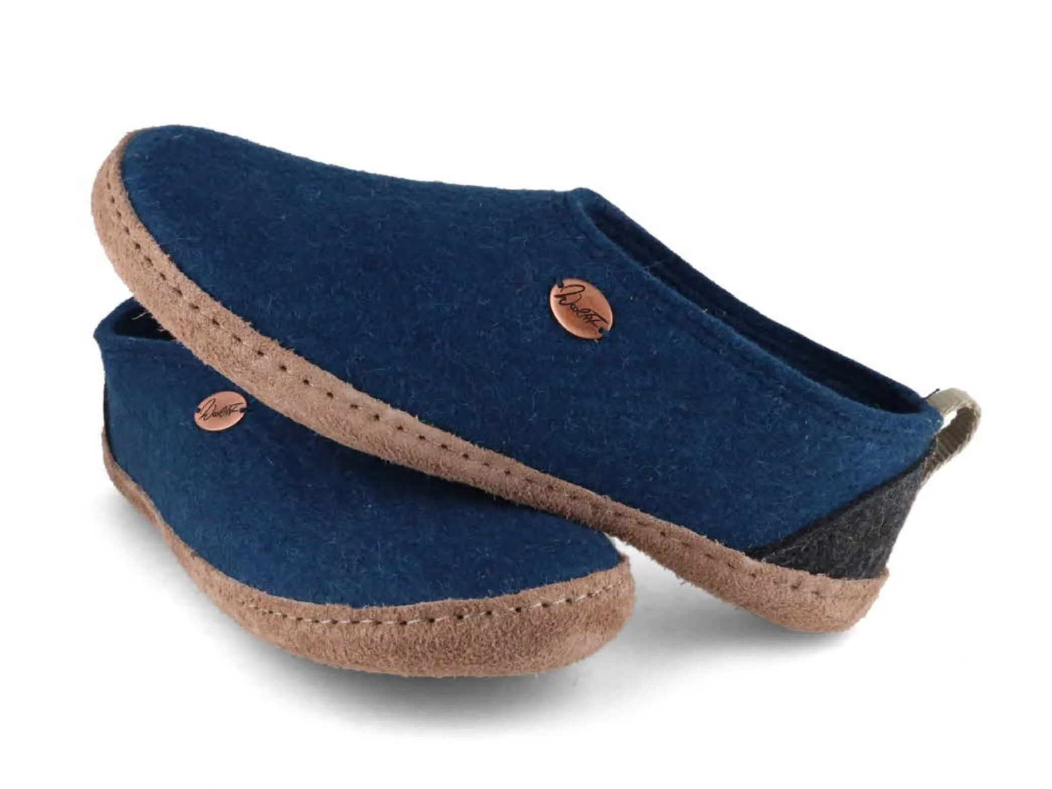 WoolFit Highland | Closed-Heel Felt Slippers with Leather Sole