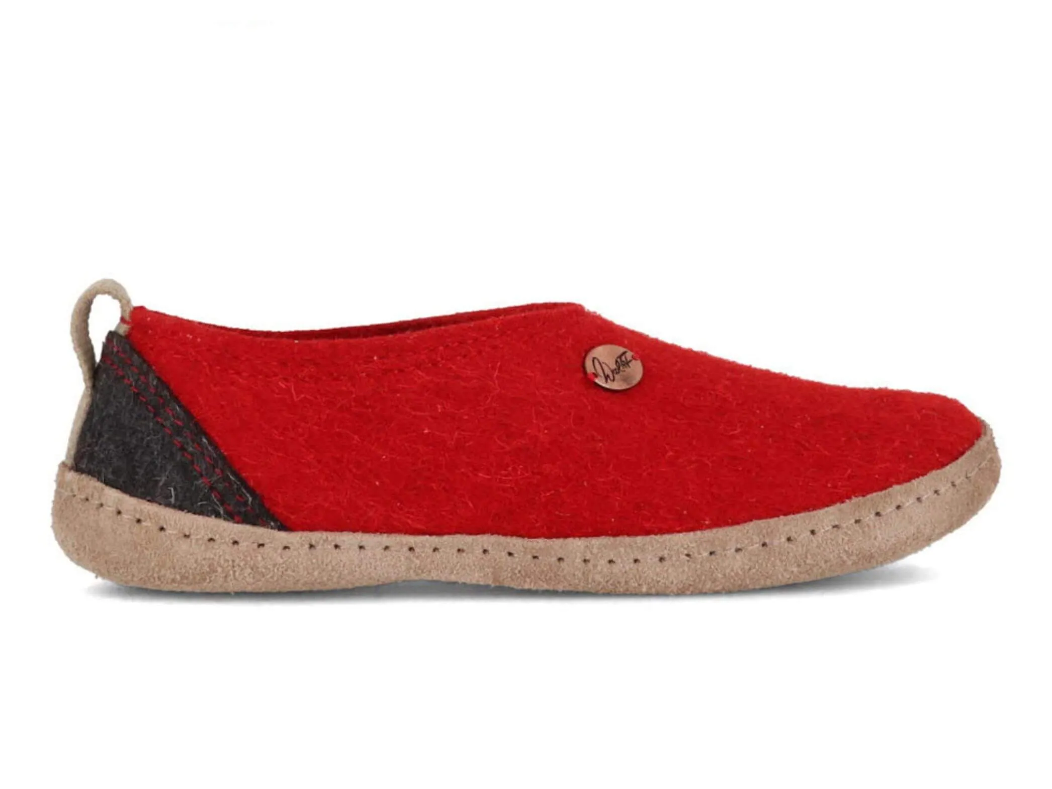 WoolFit Highland | Closed-Heel Felt Slippers with Leather Sole