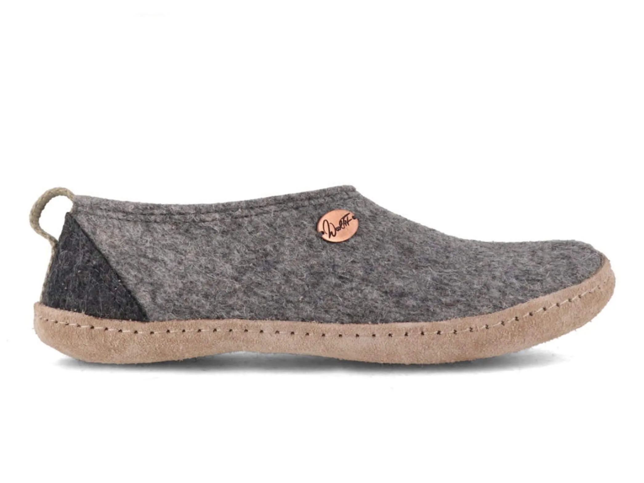 WoolFit Highland | Closed-Heel Felt Slippers with Leather Sole