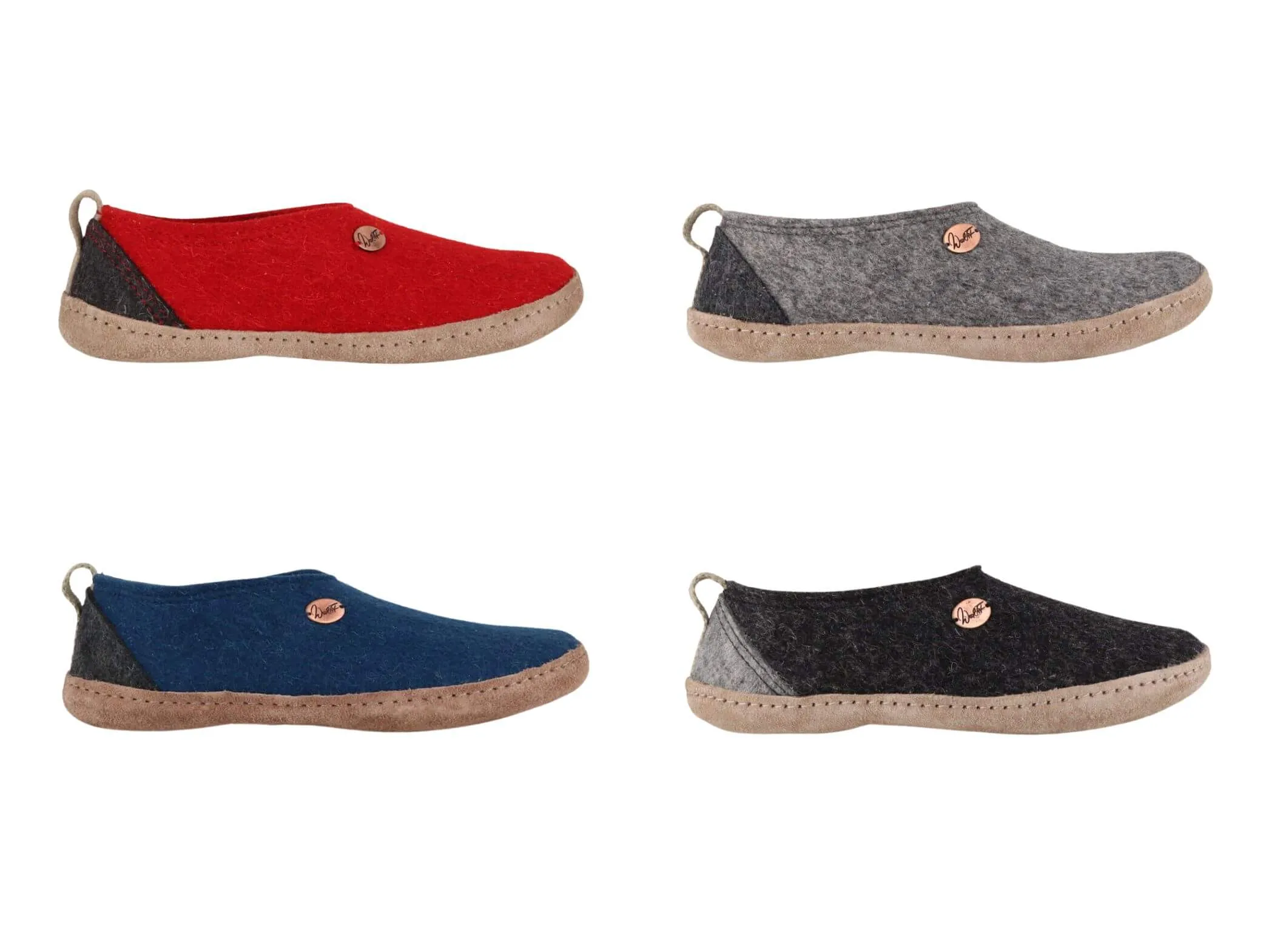 WoolFit Highland | Closed-Heel Felt Slippers with Leather Sole