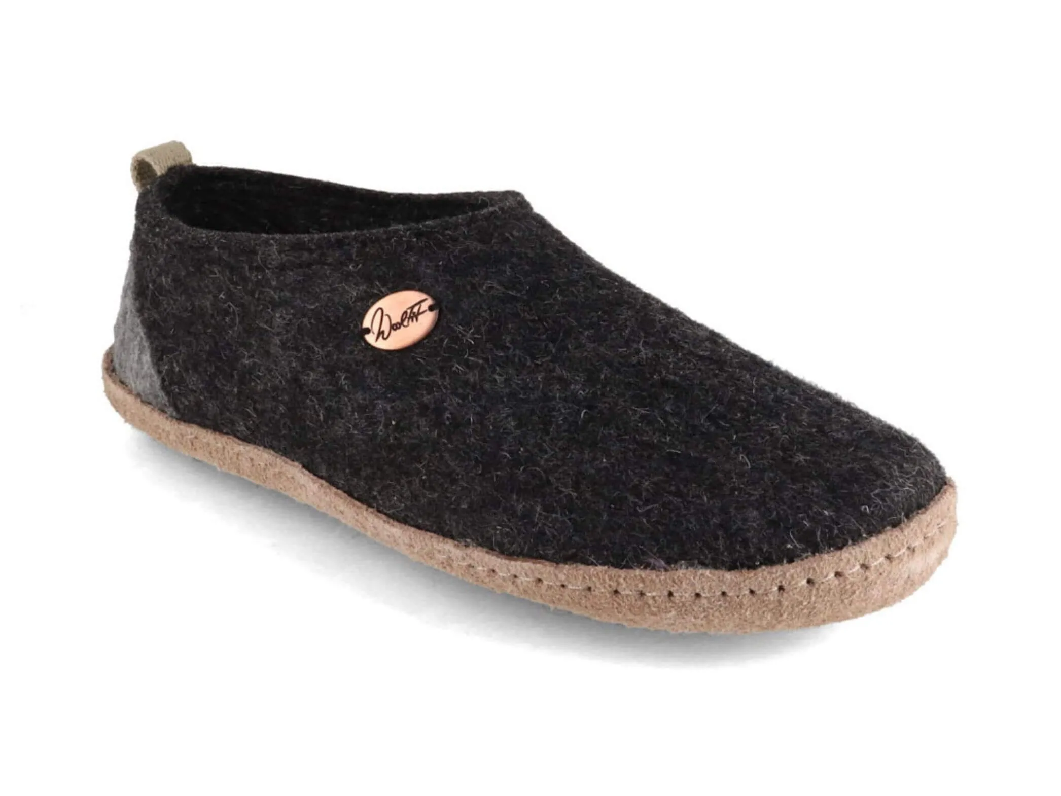 WoolFit Highland | Closed-Heel Felt Slippers with Leather Sole